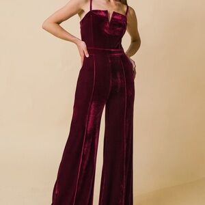 Flying Tomato ‘Blow A Kiss’ Velvet Jumpsuit